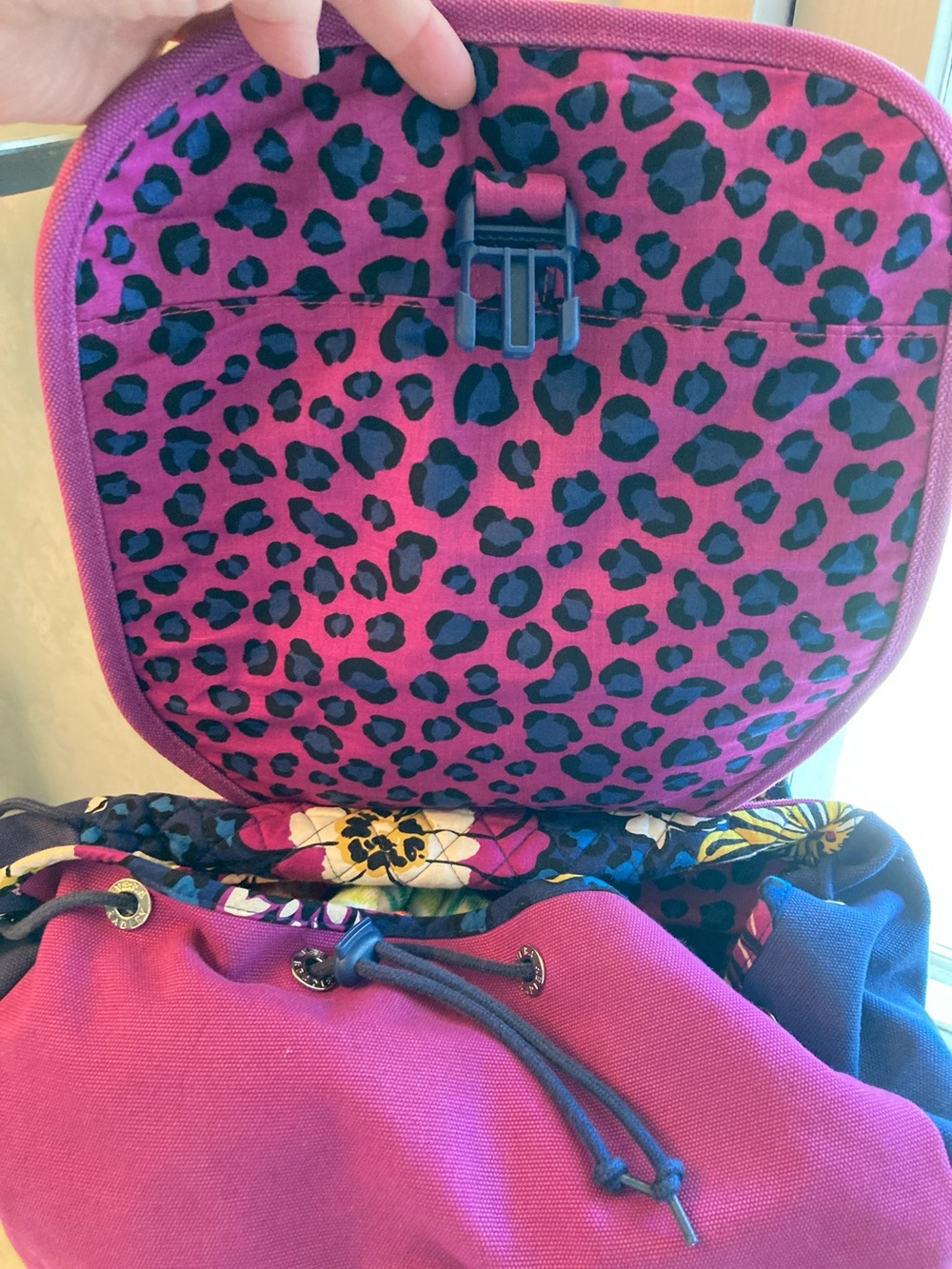 Vera Bradley Large Floral Canvas & Quilted Backpack - Picture 4 of 12